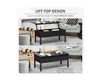 Slickblue Modern Lift-Top Coffee Table with Hidden Storage for Living Room Organization