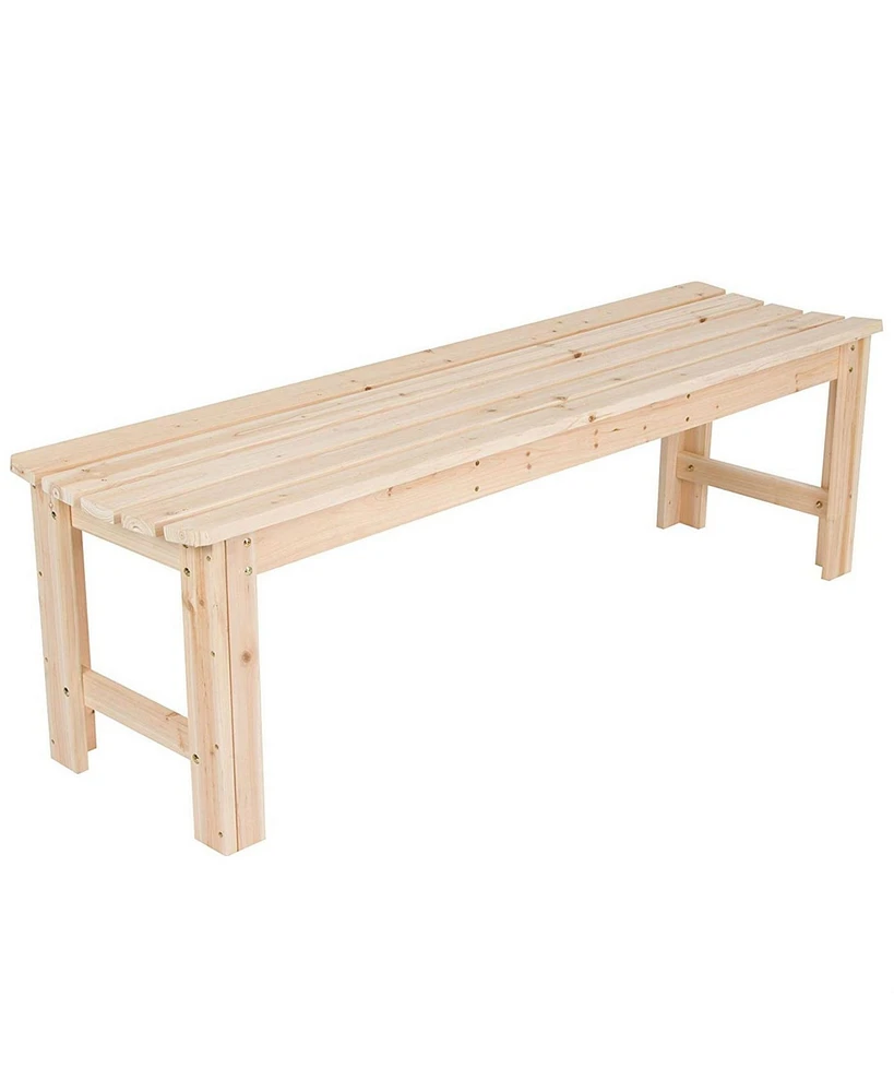 Slickblue Backless Garden Bench in Cedar Wood for Outdoor Seating and Relaxation