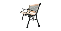 Slickblue FarmHome Outdoor Patio Park Cast Iron Garden Porch Chair Bench