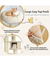 Gymax 77.5'' Cat Tree Condo Multi-Level Kitten Activity Tower w/ Sisal Posts