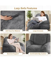 gaomon Giant Faux Fur Bean Bag Chair, Stuffed Couch for Adults, Large Lazy Sofa Floor Chair with Handle