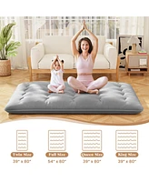 Gouun Foldable Futon Mattress with Washable Cover and Carry Bag for Sleeping and Camping