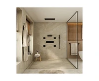 Casainc 5-Function Flush Mount Thermostatic Shower System With Neck Massage Spout and 4 Body Jets