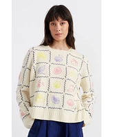 Chinti & Parker La Mer Hand Embroidered Wool Cashmere Sweater