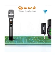 Pyle Uhf Wireless Handheld Microphone System with Receiver, Usb Charging & 32-Channel Frequency