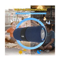 Pyle 2.0 Channel Portable Bluetooth Fabric Speaker, Water-Resistant, Rgb Lighting, Fm Radio, Tws Function, Rechargeable Battery
