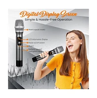 Pyle Uhf Wireless Handheld Microphone System with Receiver, Usb Charging & 32-Channel Frequency