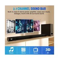 Pyle 35" 2.1 Channel Convertible Bluetooth Soundbar Speaker with Led Lights & Remote Control