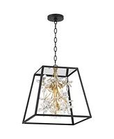 Possini Euro Design Carrine 15 3/4" Wide Black and Gold 5-Light Led Pendant