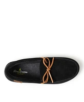 Dearfoams Men's Westboro Genuine Suede House Shoe Moccasin Slipper