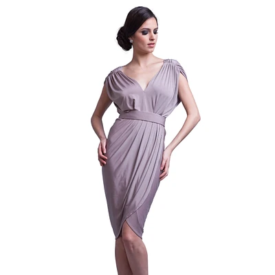 Pia Gladys Perey Women's Machine Washable Wrinkle Free Wrap Cocktail Dress