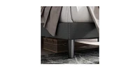 Slickblue Linen Upholstered Platform Bed with Button-Tufted Headboard