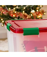 Iris Usa 74Qt. Plastic Storage Bins with Sealed Lids, Holiday Gasket Box, Airtight Containers 2Pk