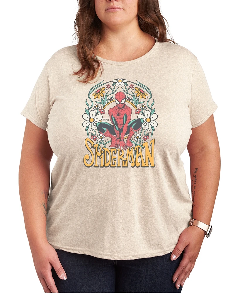 Hybrid Apparel Plus Spider-Man Graphic Crew Neck Tee