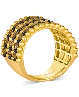 Le Vian Chocolatier Chocolate Diamond Multi Row Band Ring in 14k Honey Gold