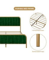 gaomon Bed Frame with Headboard Heavy Duty Sturdy Metal Platform Bed