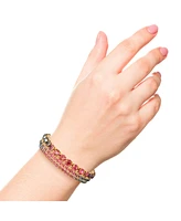 Jessica Simpson Colorful Crystal Tennis Bracelet Set - Sparkling Stackable Bracelets