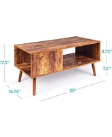 Slickblue Modern Mid-Century Style Coffee Table Living Room Storage