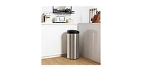 Slickblue 8-Gallon Stainless Steel Motion Sensor Trash Can for Kitchen, Home Office, and Waste Disposal