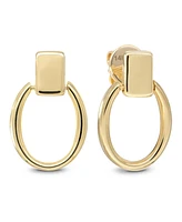 Devata Oval Loop Stud Earrings in 14K