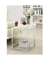 Slickblue Modern Classic Metal End Table with White Removable Tray