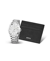 Hugo Boss Men's Strike C Silver Stainless Steel Watch, 41mm