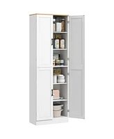 Homcom 67" Kitchen Pantry Storage Cabinet w/ Shelves, Distressed