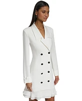 Karl Lagerfeld Paris Women's Chiffon-Hem Blazer Dress