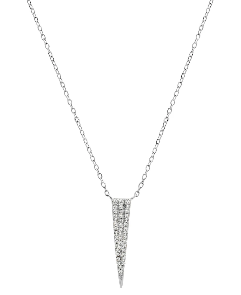 Diamond Pave Spike Pendant Necklace (1/10 ct. t.w.) 10k Yellow or White Gold, 15" + 2" extender, Created for Macy's