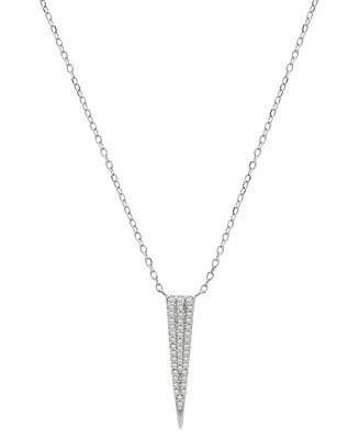 Diamond Pave Spike Pendant Necklace (1/10 ct. t.w.) 10k Yellow or White Gold, 15" + 2" extender, Created for Macy's