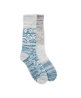 Muk Luks Women's 2 Pair Pack Wool Lodge Socks