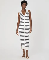 French Connection Women's Nadina Striped Sleeveless Rib-Knit Dress