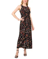 Vince Camuto Women's Floral Sleeveless Keyhole-Back Crewneck Maxi Dress