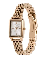 Olivia Burton Women's Carnation Gold-Tone Stainless Steel Bracelet Watch, 25.5mm Gift Set