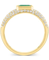 Effy Collection Diamond (3/8 ct. t.w.) & Emerald (1/2 ct.t.w.) Ring in 14k Gold