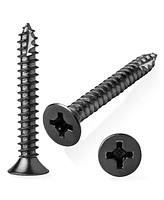 Cauldham Black Wood Screws #9 x 1-1/2 Inch for Door Hinges - 25 pack