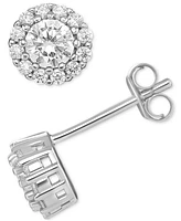 Giani Bernini Cubic Zirconia Halo Stud Earrings in Sterling Silver, Exclusively at Macy's