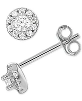 Giani Bernini Cubic Zirconia Halo Stud Earrings in Sterling Silver, Exclusively at Macy's