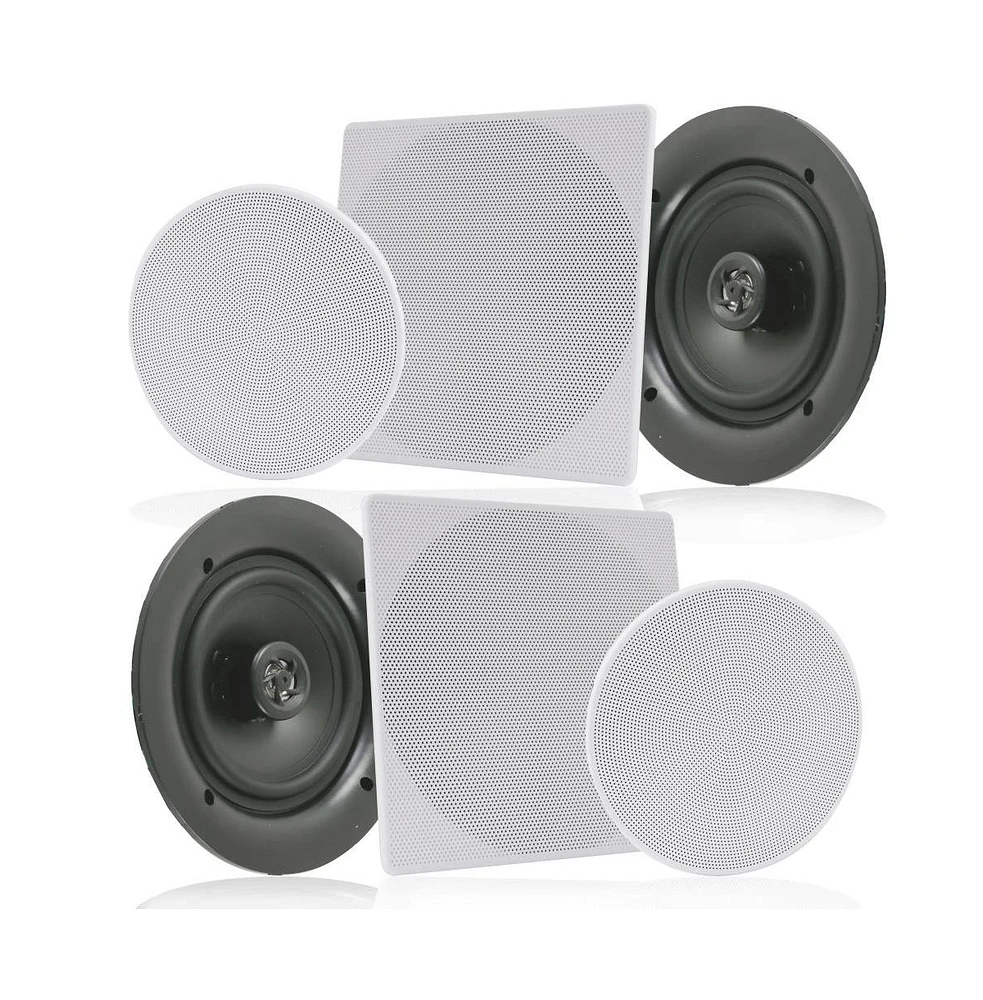 Pyle 6.5" In-Wall / In-Ceiling Speakers - 2-Way Flush Mount Home Speaker Pair, 200W Max Power Output