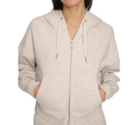 Calvin Klein Women's Fleece Crop Zip-Front Long-Sleeve Hoodie