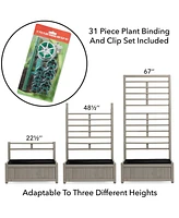 Casafield Wooden Climbing Planter Box - Raised Garden Bed with Trellis Plant Stand for Outdoor