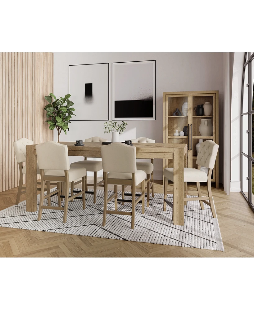 7pc Counter Height Dining Set (Davie Rectangular Table & 6 Jesilyn Stools)