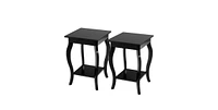 Slickblue Stylish Nightstand End Table Wood Finish - Set of 2