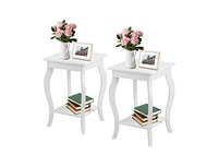 Slickblue Stylish Nightstand End Table Wood Finish - Set of 2