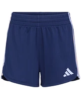 adidas Big Girls Elastic-Waistband Gradient 3-Stipe Pacer Mesh Shorts