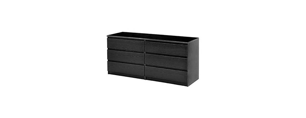 Slickblue Modern 6-Drawer Double Dresser for Spacious and Stylish Bedroom Storage