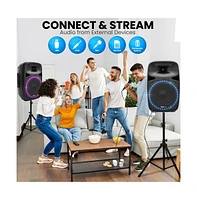 Pyle 12" Active & Passive Pa Speaker Combo System with Bluetooth, Usb/Sd Reader & Fm Radio