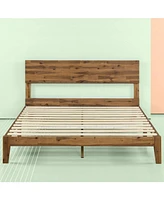 Slickblue Modern Wood Platform Bed Frame with Headboard for Sleek and Stylish Bedroom Design