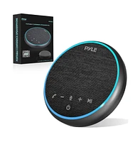 Pyle Portable Conference Speakerphone - Wireless Bluetooth Streaming with Usb-c, Aux Cable, and Omni-Directional Microphone