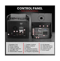 Pyle Wireless Bluetooth Streaming Active Pa Loudspeaker System with 2x12" Subwoofers & 4 Tweeters